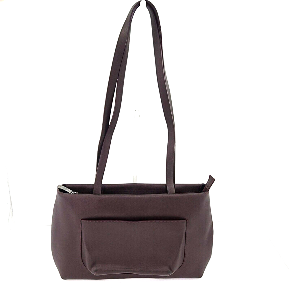 Francesco Biasia Italy Burgundy Hard Matte Split Leather Small Tote Shoulder Bag